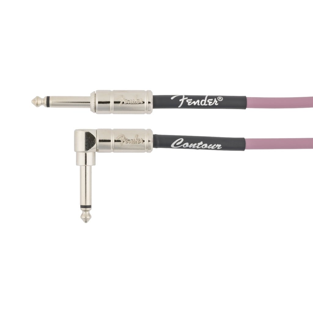 Fender Contour Series Straight to Right Angle Coil Instrument Cable - Burgundy Mist, 30 feet Instrument Cables Sky Music