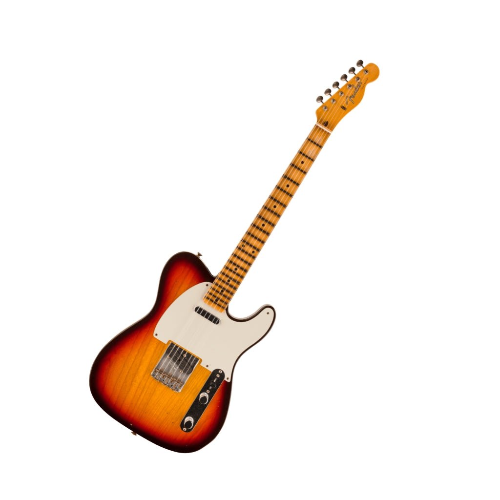 Fender Custom Shop 1959 Telecaster Journeyman Relic - Faded Aged Chocolate 3 colour Sunburst Electric Guitars Sky Music