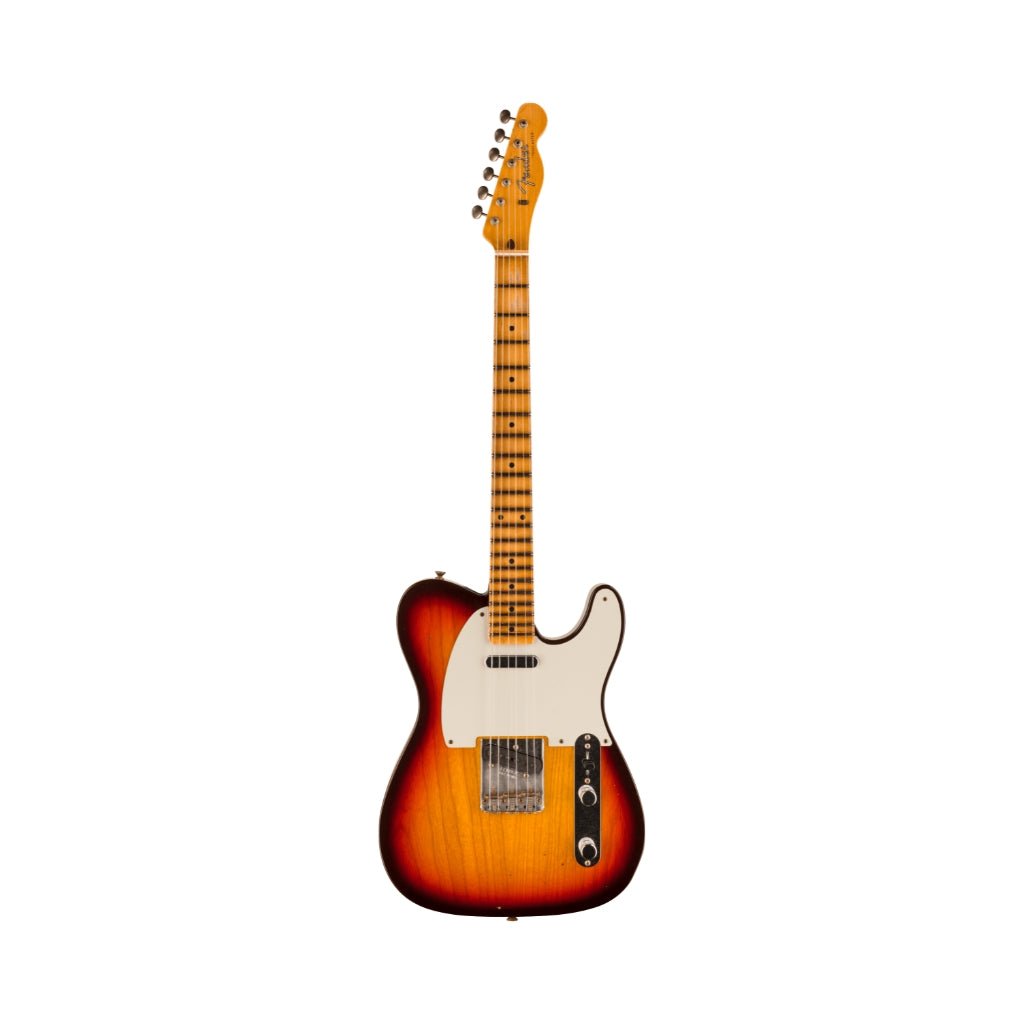 Fender Custom Shop 1959 Telecaster Journeyman Relic - Faded Aged Chocolate 3 colour Sunburst Electric Guitars Sky Music