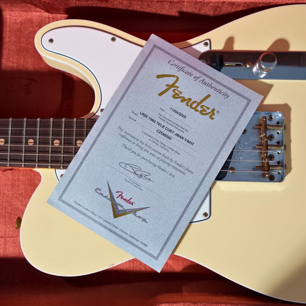 Fender Custom Shop 1960 Telecaster Custom Journeyman Relic - Vintage White Electric Guitars Sky Music