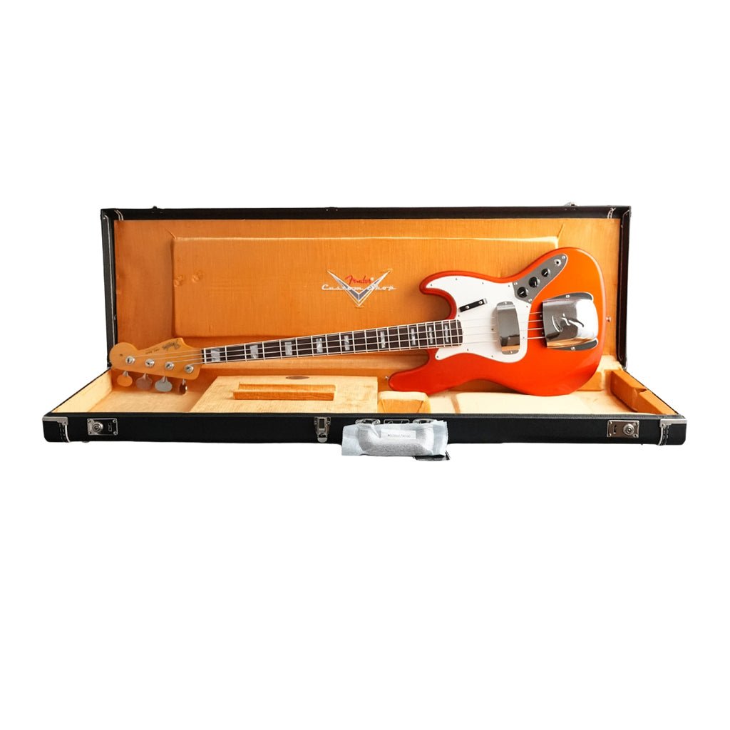 Fender Custom Shop 1966 Jazz Bass Deluxe Closet Classic - Candy Tangerine Bass Guitars Sky Music
