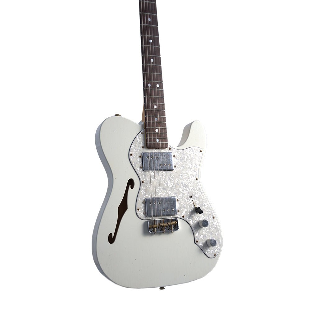 Fender Custom Shop 70s Telecaster Thinline Roadworn Journeyman Electric Guitar - Aged Olympic White Electric Guitars Sky Music
