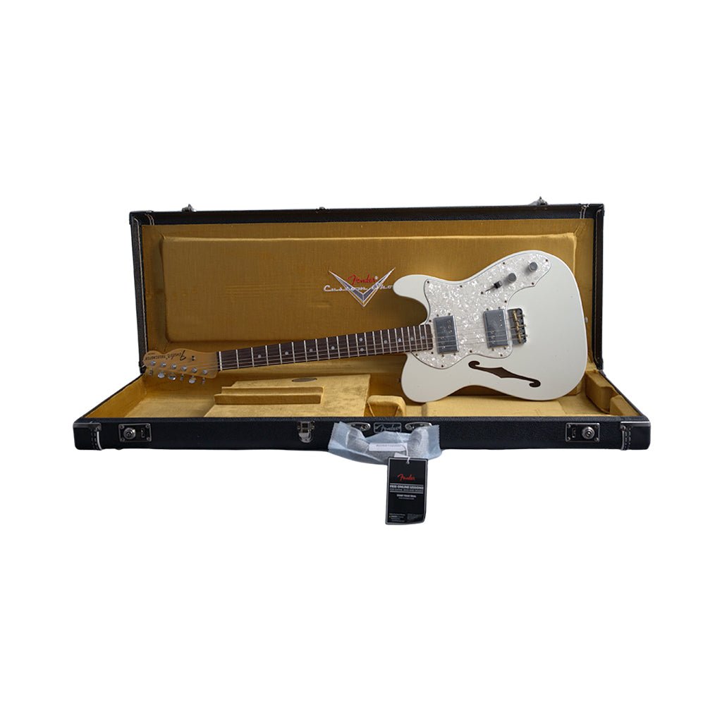 Fender Custom Shop 70s Telecaster Thinline Roadworn Journeyman Electric Guitar - Aged Olympic White Electric Guitars Sky Music