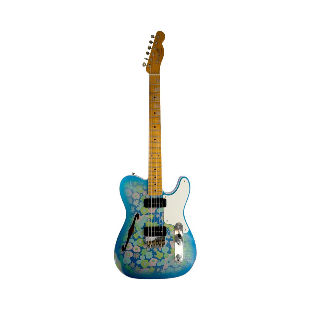 Fender Custom Shop Dual P90 Thinline Telecaster Relic Limited Edition Electric Guitar - Blue Floral Electric Guitars Sky Music