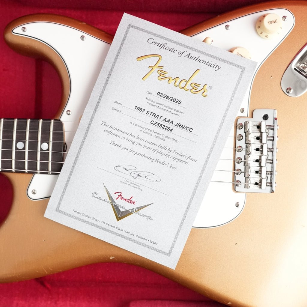 Fender Custom Shop Limited Edition 1967 Stratocaster Journeyman Relic w/Closet Classic Hardware - Aged Firemist Gold Electric Guitars Sky Music