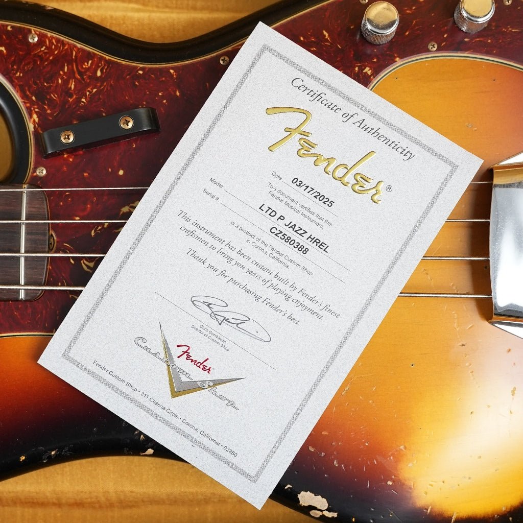 Fender Custom Shop Limited Edition ’59 Heavy Relic Precision Bass - 3-Color Sunburst, Rosewood Fingerboard Bass Guitars Sky Music