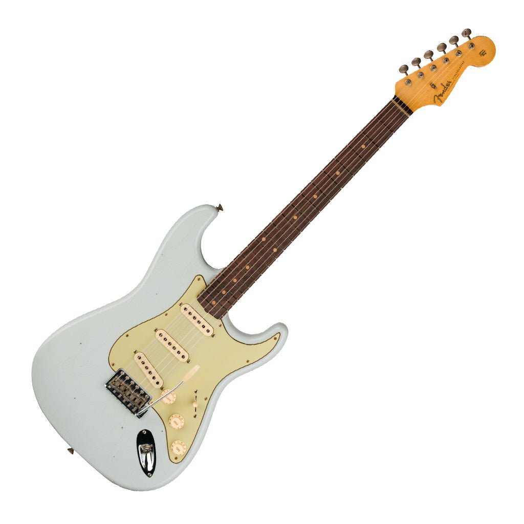 Fender Custom Shop Time Machine 59 Stratocaster Journeyman Relic Super Faded Aged Sonic Blue Electric Guitars Sky Music