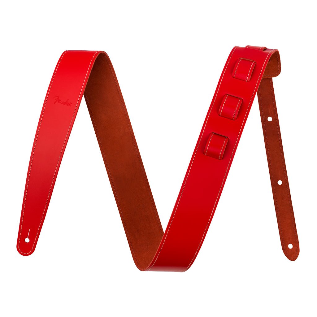 Fender Essentials Leather Strap in Red Guitar Straps Sky Music