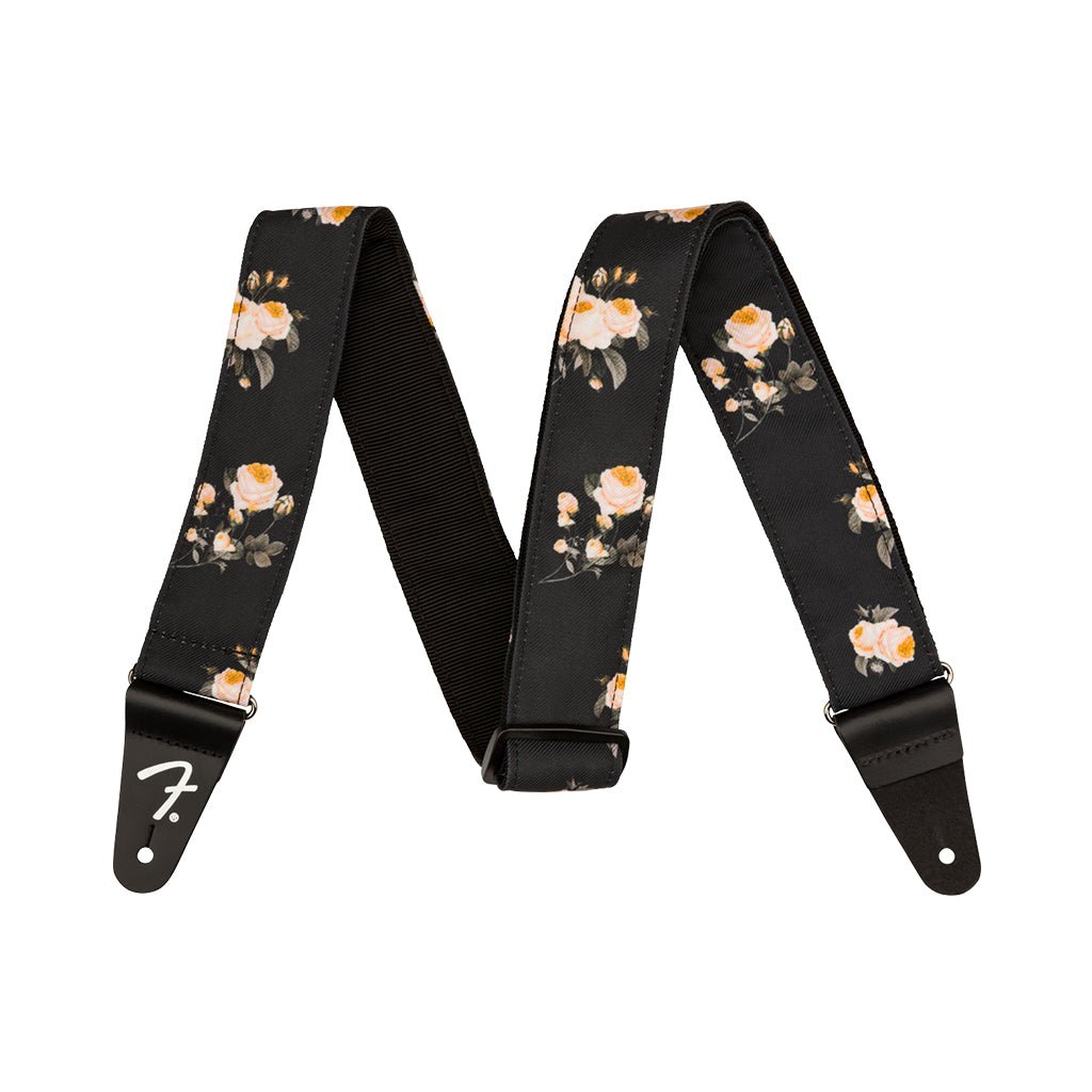 Fender Floral 2" Guitar Strap - Black Guitar Straps Sky Music