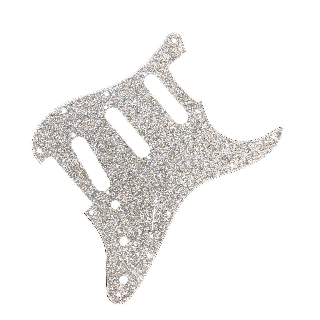 Fender Hybrid Glass/Glitter Stratocaster SSS Pickguard - Silver Sparkle Guitar Spare Parts Sky Music