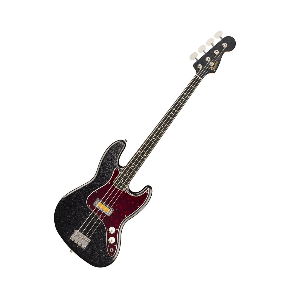 Fender Limited Edition Foil Jazz Bass Ebony Fingerboard - Black Sparkle Bass Guitars Sky Music