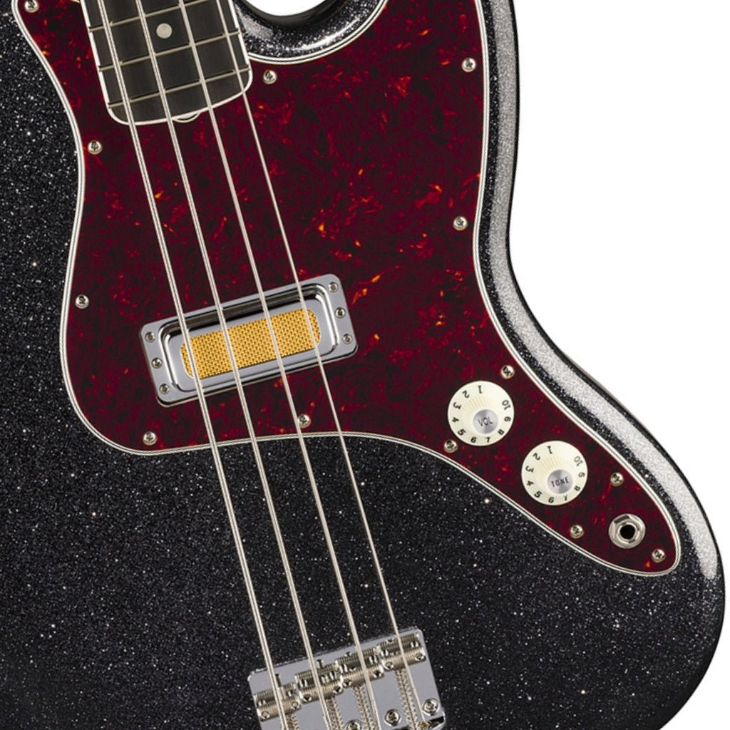 Fender Limited Edition Foil Jazz Bass Ebony Fingerboard - Black Sparkle Bass Guitars Sky Music