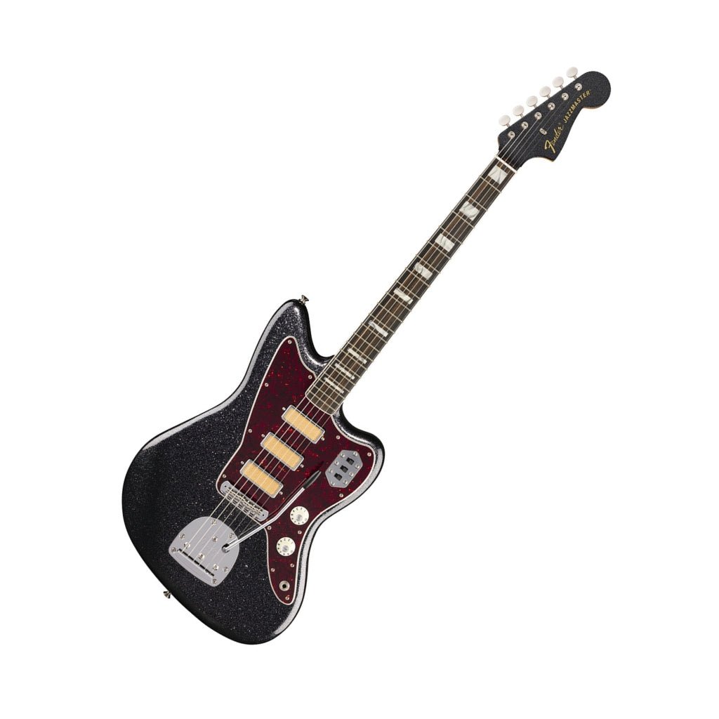 Fender Limited Edition Foil Jazzmaster Ebony Fingerboard Electric Guitar - Black Sparkle Electric Guitars Sky Music