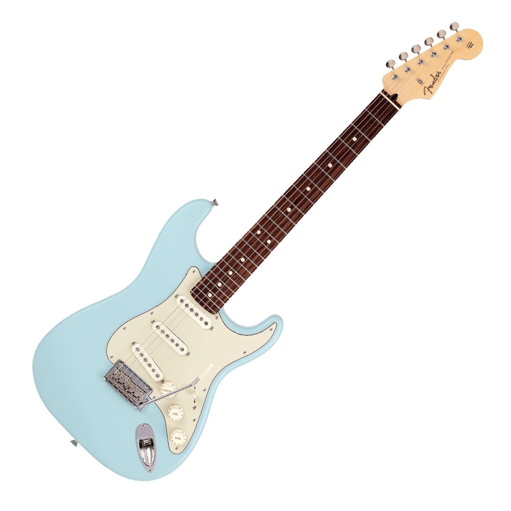 Fender Made in Japan Junior Collection Stratocaster®, Rosewood Fingerboard, Satin Daphne Blue Electric Guitars Sky Music