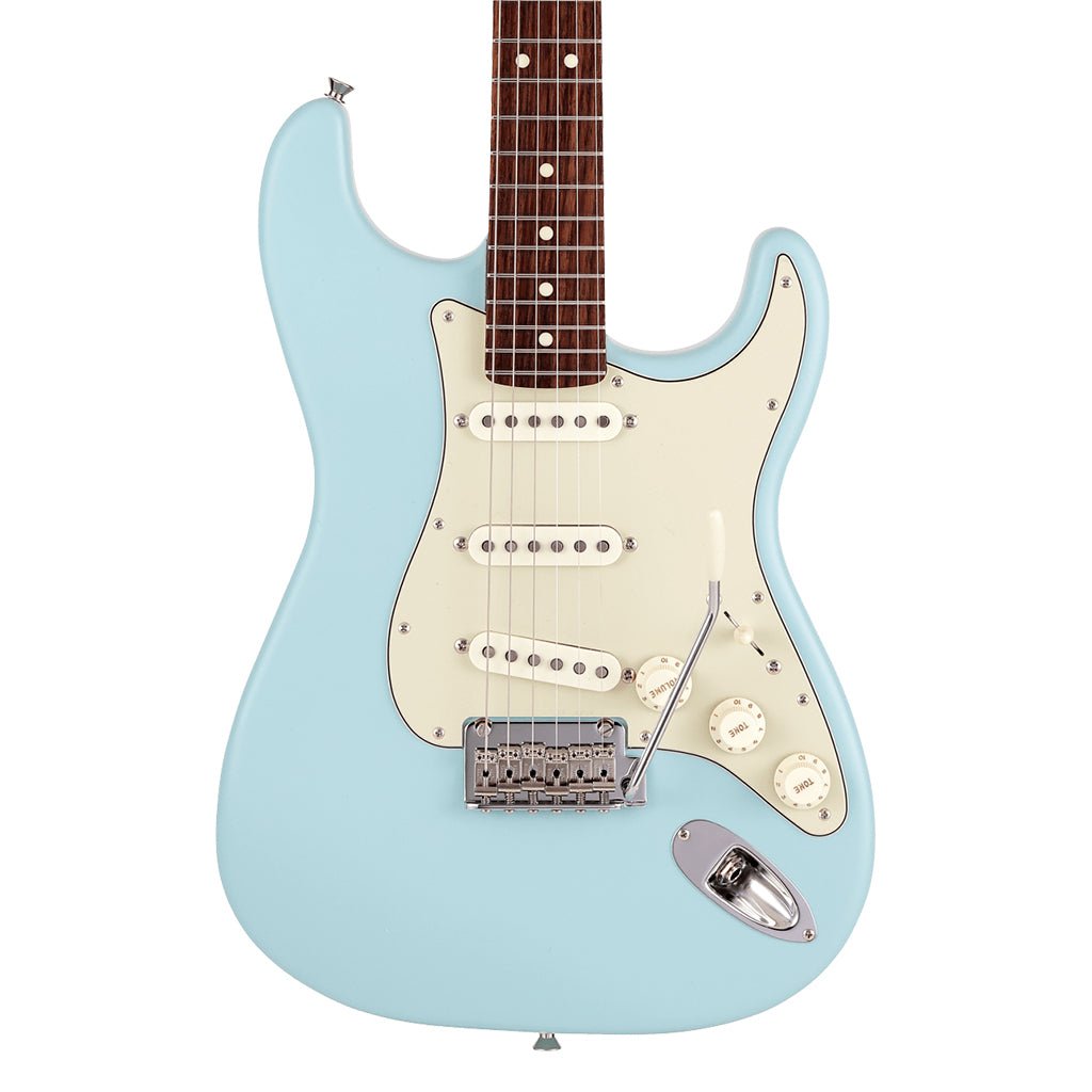 Fender Made in Japan Junior Collection Stratocaster®, Rosewood Fingerboard, Satin Daphne Blue Electric Guitars Sky Music