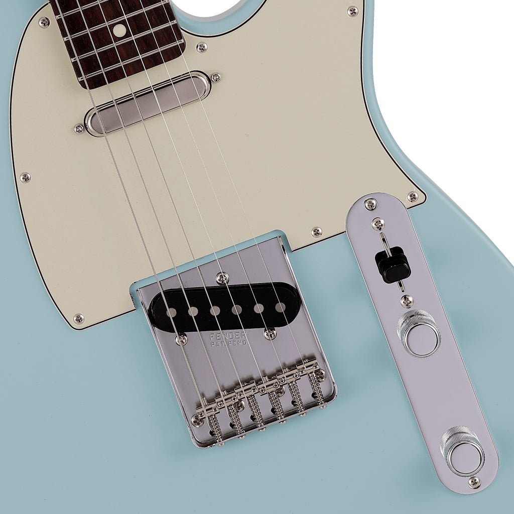 Fender Made in Japan Junior Collection Telecaster®, Rosewood Fingerboard, Satin Daphne Blue Electric Guitars Sky Music