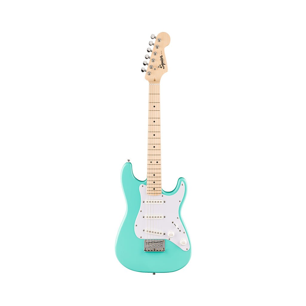 Fender Mini Stratocaster Maple Fingerboard w/White Pickguard - Sea Foam Green Electric Guitars Sky Music