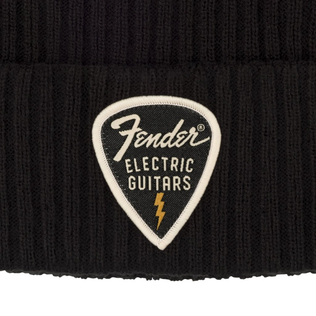 Fender Pick Patch Ribbed Beanie Black Merchandise & Apparel Sky Music
