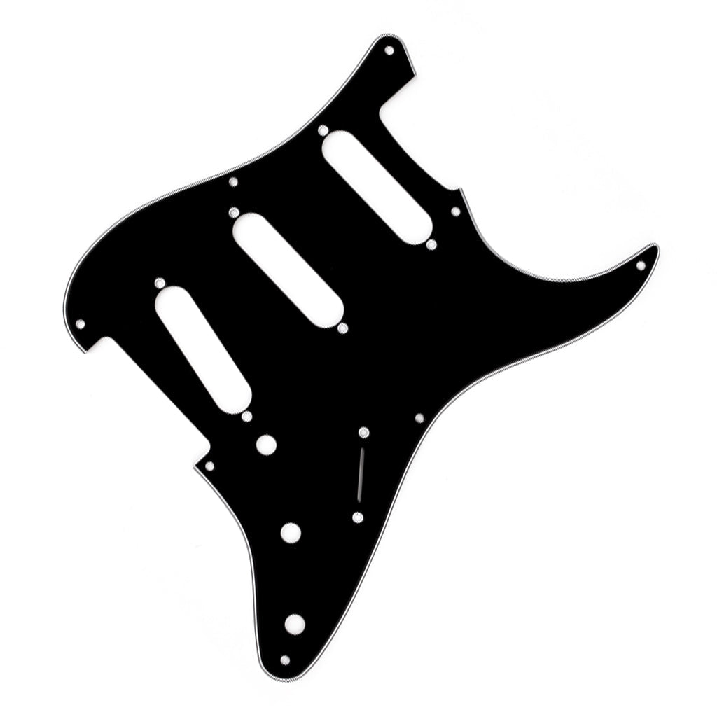 Fender Pickguard Strat 8 Hole - Black/White/Black Guitar Spare Parts Sky Music