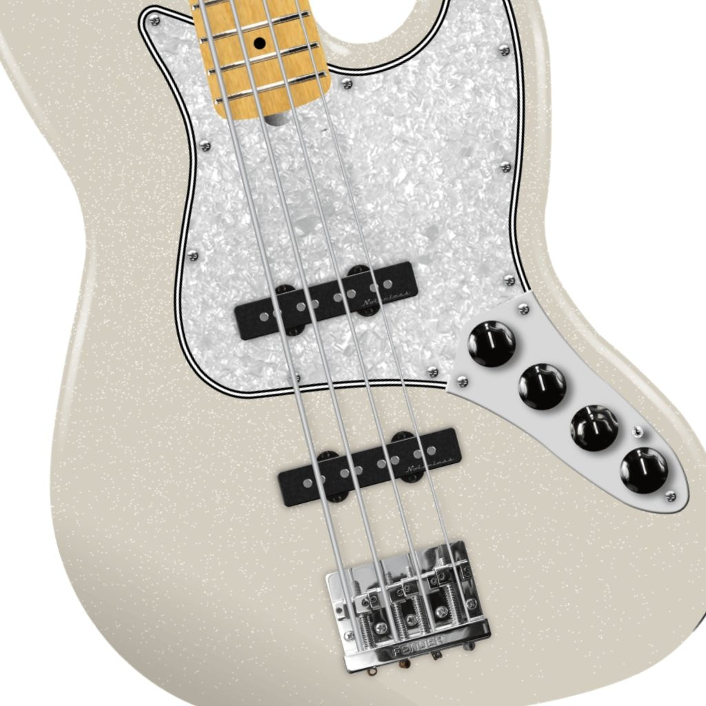 Fender Player II Modified Active Jazz Bass - Olympic Pearl, Maple Fingerboard Bass Guitars Sky Music
