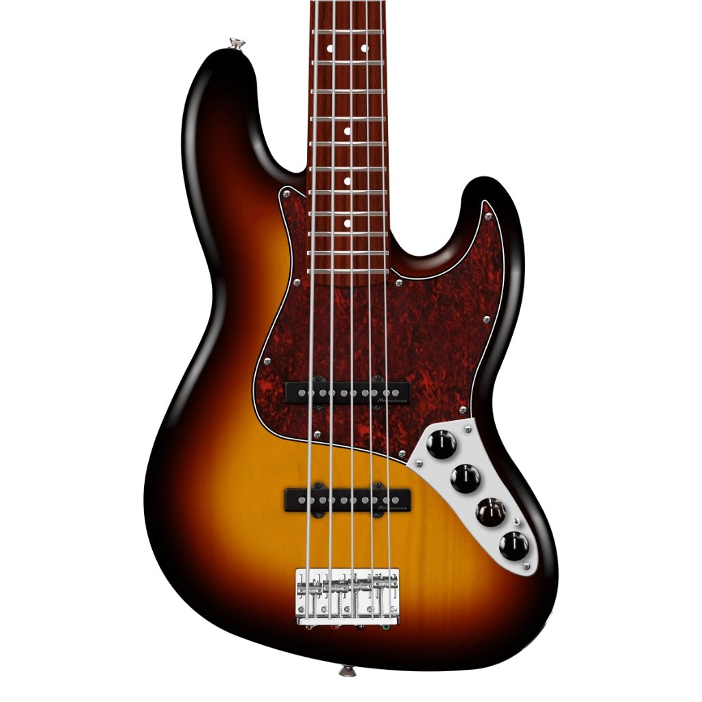 Fender Player II Modified Active Jazz Bass V - 3 Tone Sunburst, Rosewood Fingerboard Bass Guitars Sky Music