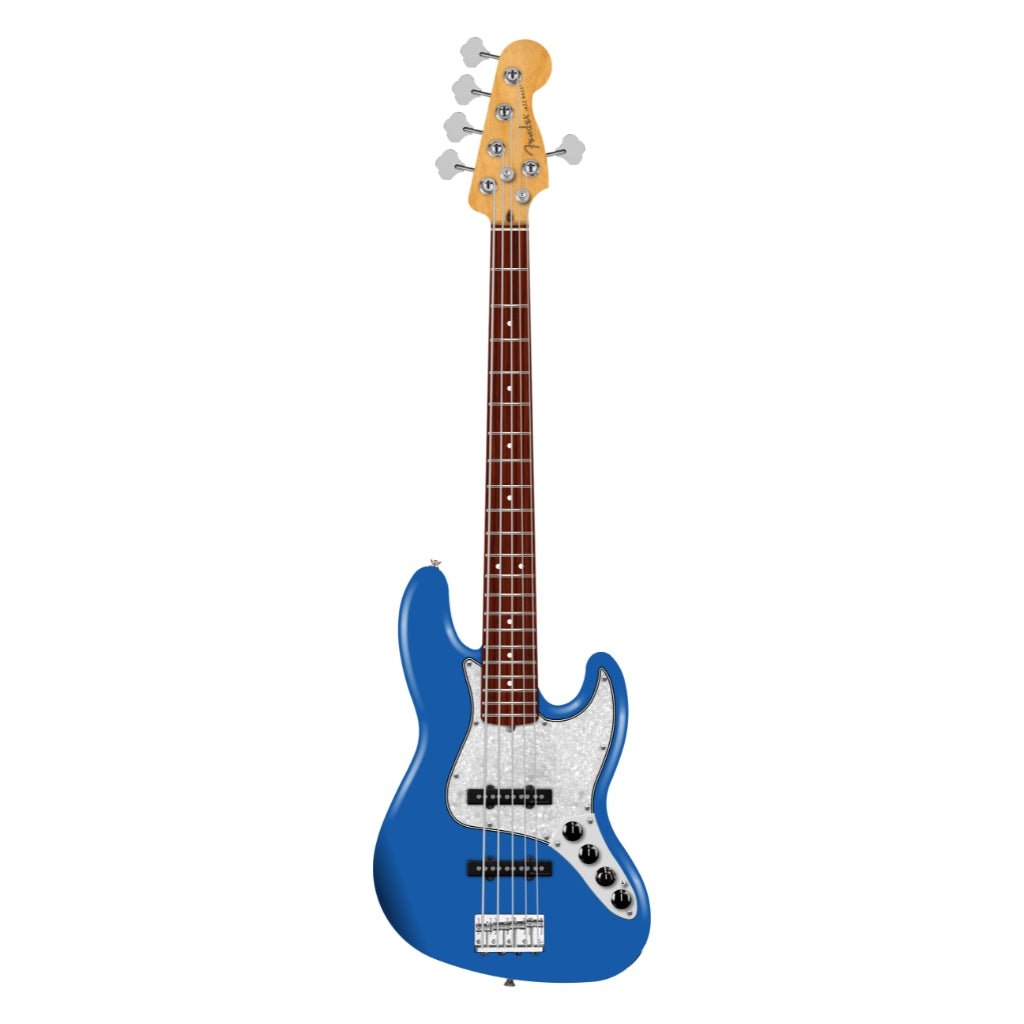 Fender Player II Modified Active Jazz Bass V - Electric Blue, Rosewood Fingerboard Bass Guitars Sky Music
