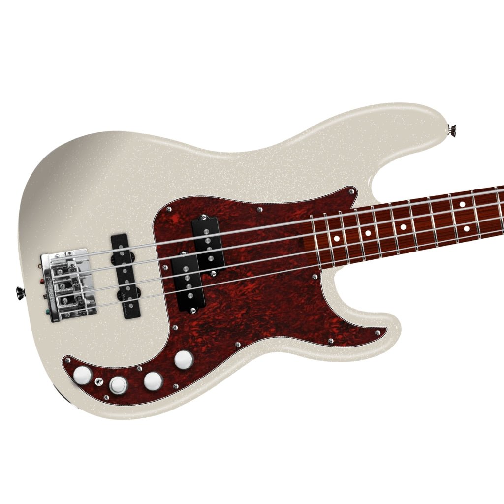 Fender Player II Modified Active Precision Bass - Olympic Pearl, Rose Fingerboard Bass Guitars Sky Music