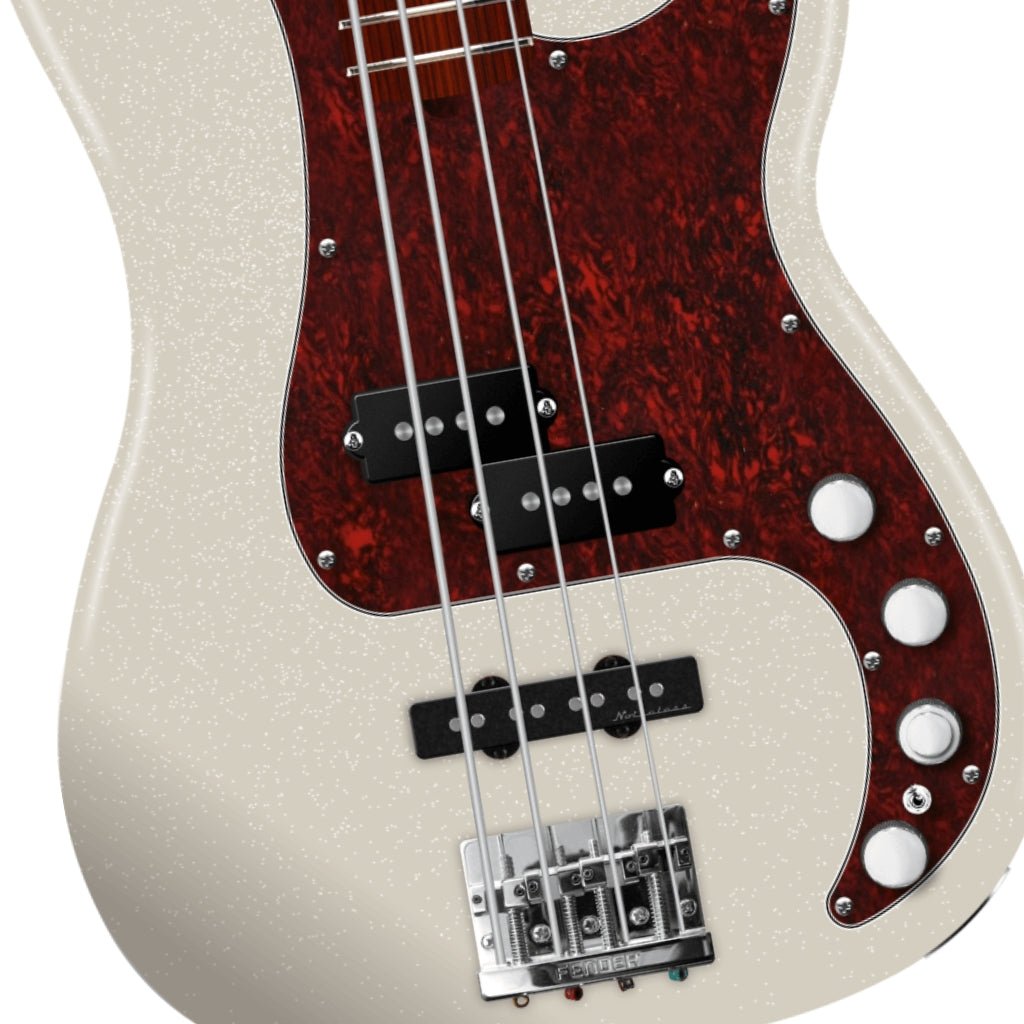 Fender Player II Modified Active Precision Bass - Olympic Pearl, Rose Fingerboard Bass Guitars Sky Music
