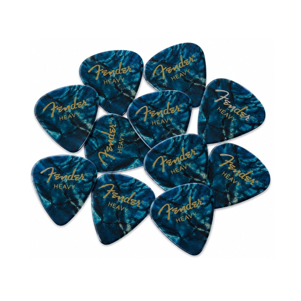 Fender Premium Celluloid 351 Shape Medium 12-Pack Picks - Ocean Turquoise Guitar Picks Sky Music