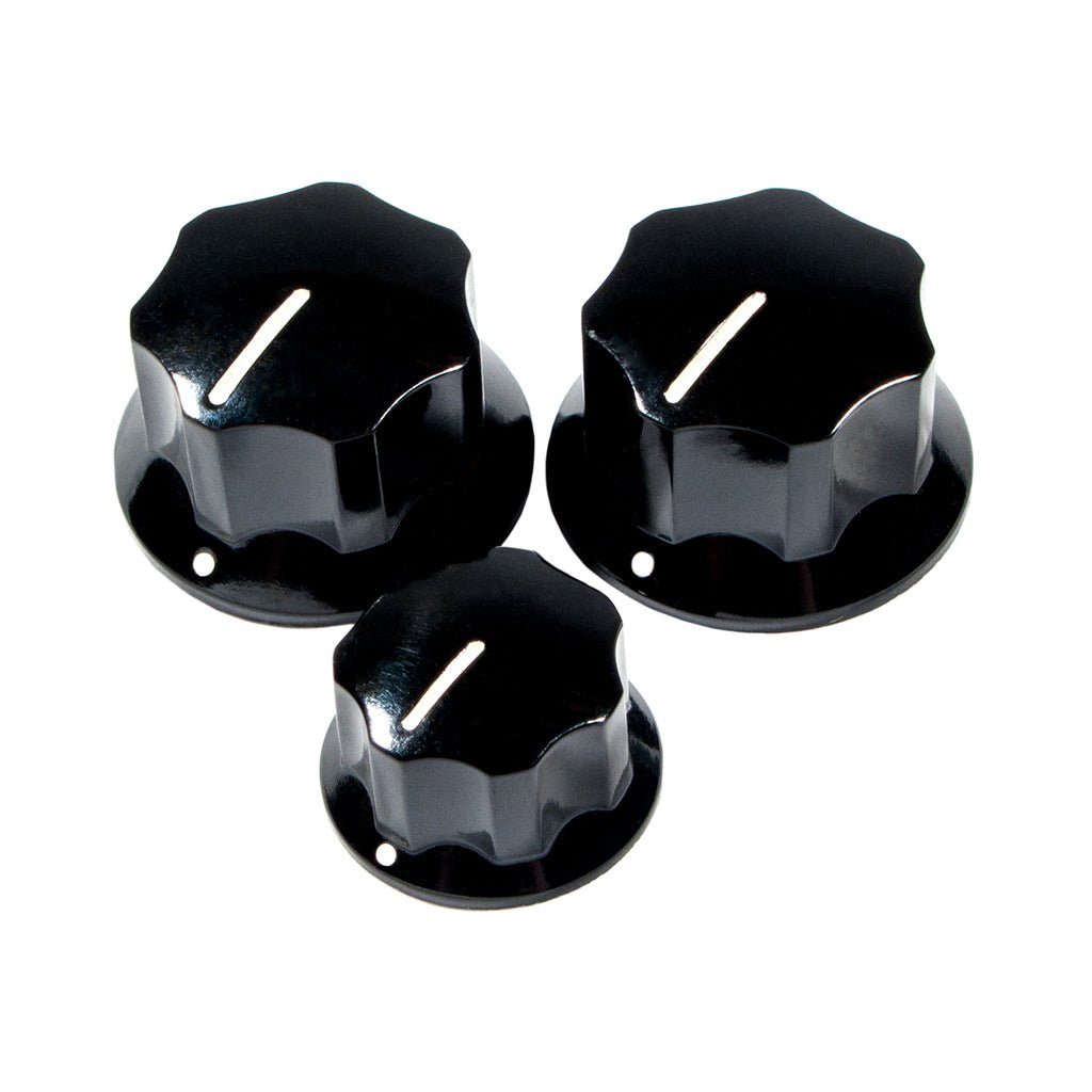 Fender Pure Vintage 60s Jazz Bass Knobs 3 in Black General Spare Parts Sky Music