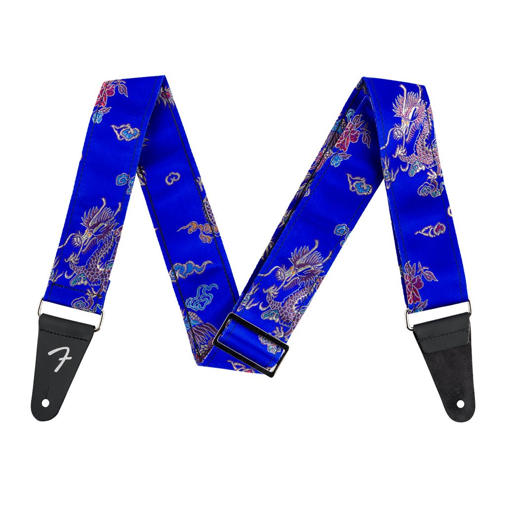 Fender Satin Dragon 2" Guitar Strap - Royal Blue Guitar Straps Sky Music