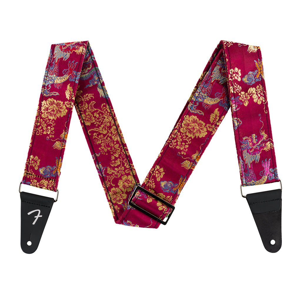 Fender Satin Dragon 2" Guitar Strap - Wine Guitar Straps Sky Music