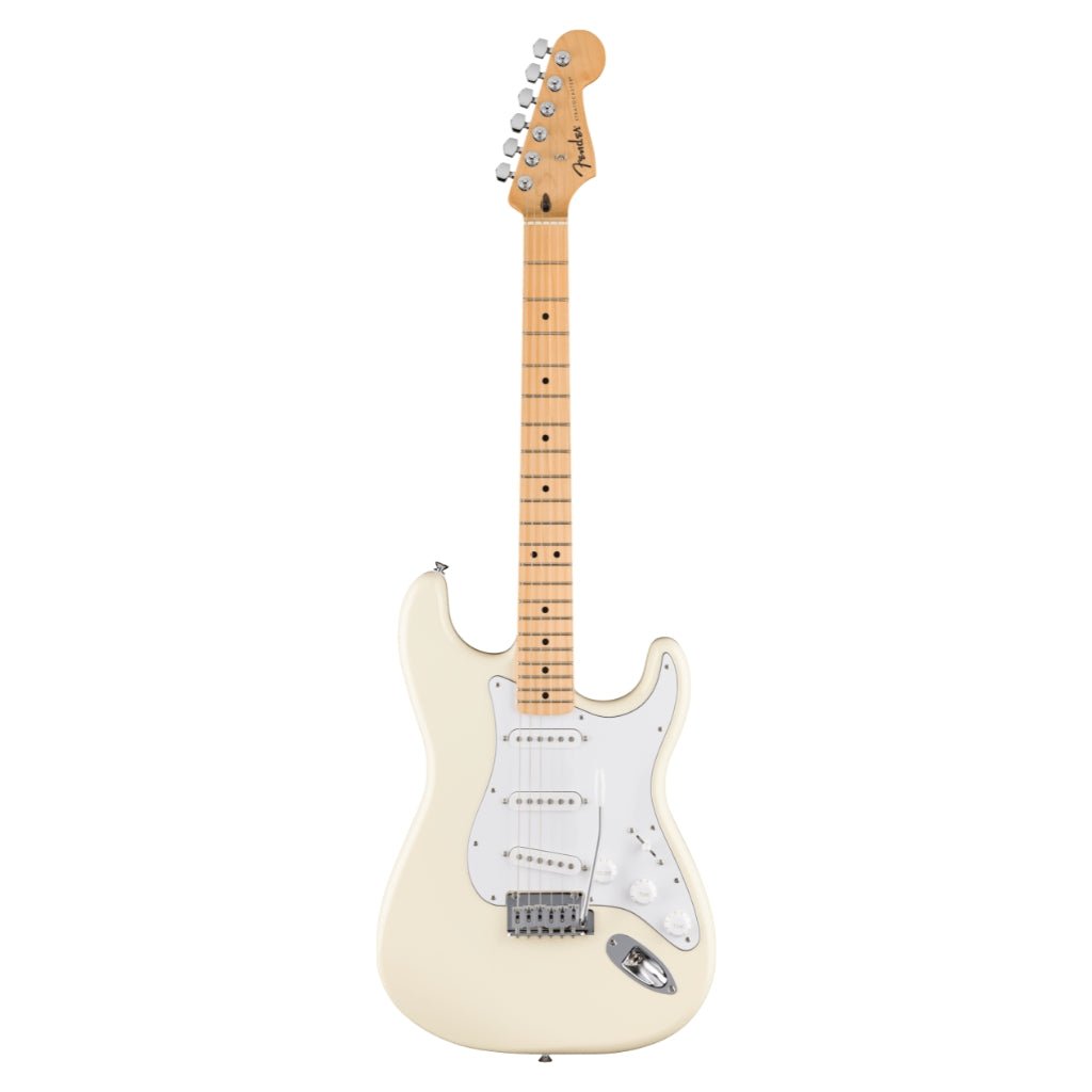 Fender Standard Stratocaster, Maple Fingerboard Electric Guitar - Olympic White Electric Guitars Sky Music
