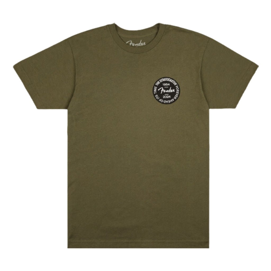 Fender Stratocaster 70th Anniversary Badge Tee in Olive - XXL Merchandise &amp; Apparel Sky Music