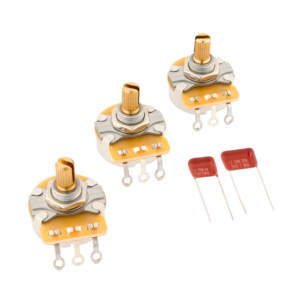 Fender Stratocaster Split Shaft Potentiometer and Capacitor Kit - 3-Pack Guitar Spare Parts Sky Music