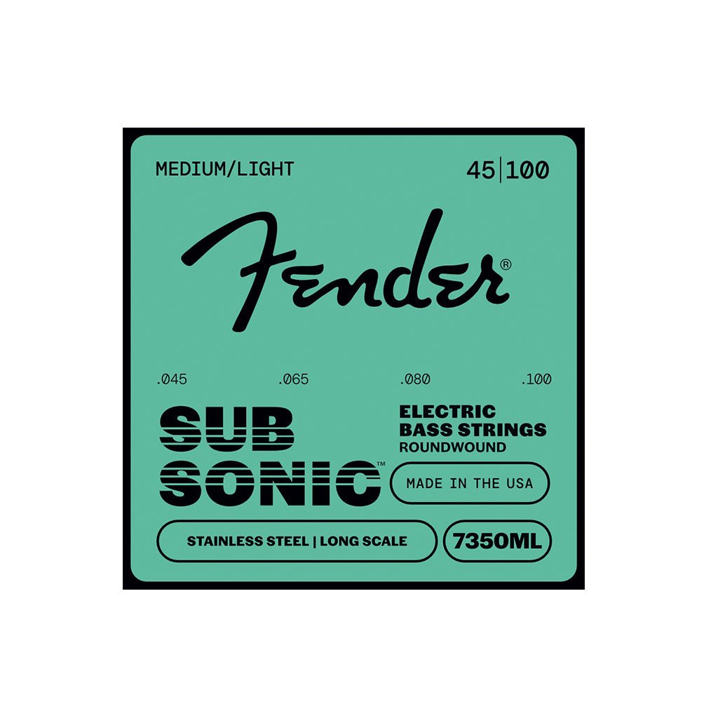 Fender SubSonic 7350ML Stainless Roundwound 45-100 Bass Guitar Strings - Medium/Light Fretted Instrument Strings Sky Music