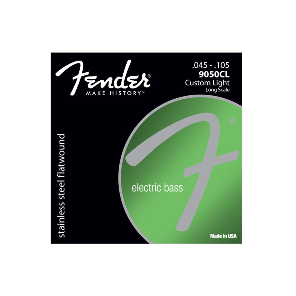Fender SubSonic 9050CL Stainless Flatwound 45-105 Gauge Bass Guitar String - Custom Light Fretted Instrument Strings Sky Music