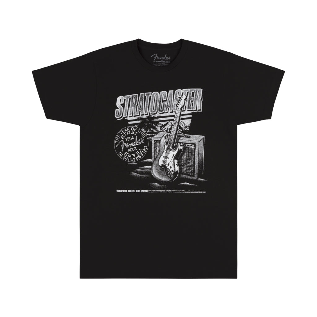 Fender Tee Stratocaster 70th Anniversary in Black - Small Merchandise &amp; Apparel Sky Music