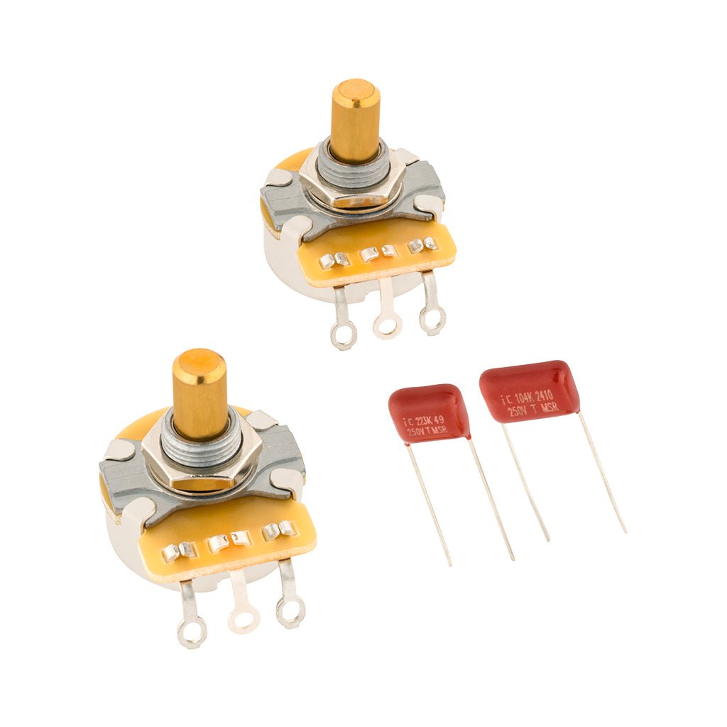 Fender Telecaster Solid Shaft Potentiometer and Capacitor Kit - 2-Pack Guitar Spare Parts Sky Music