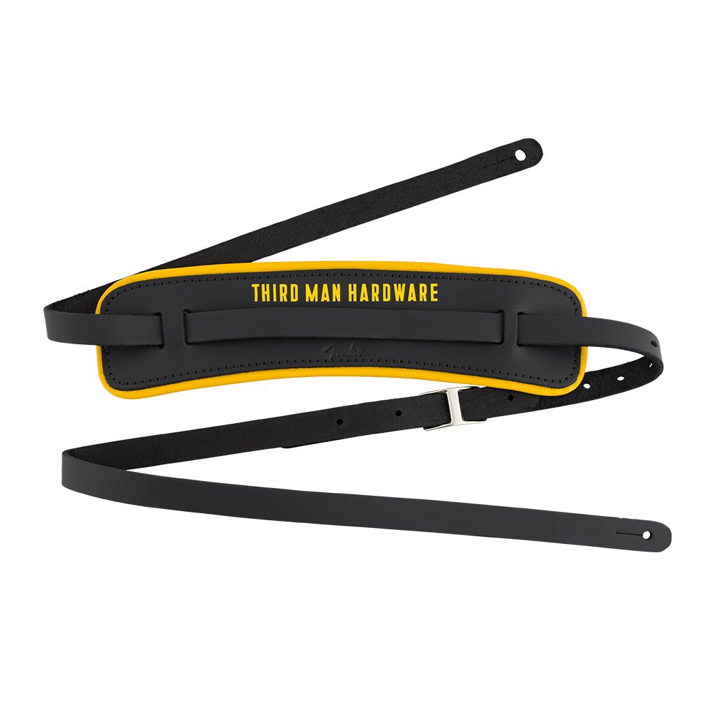 Fender Third Man Hardware Leather Strap - Black/Yellow Guitar Straps Sky Music