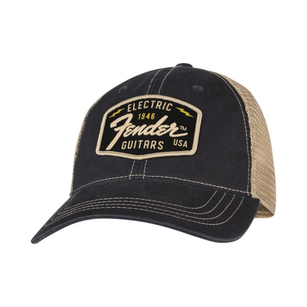 Fender Transition Logo Patch Hat in Black and Stone - One Size Merchandise & Apparel Sky Music