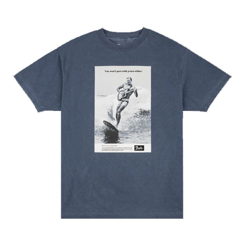 Fender Vintage Ad Surfer Tee in Ocean - Medium Merchandise &amp; Apparel Sky Music
