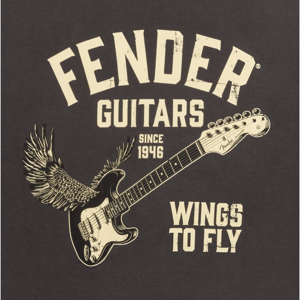 Fender Wings To Fly T-Shirt, Vintage Black, M Merchandise & Apparel Sky Music