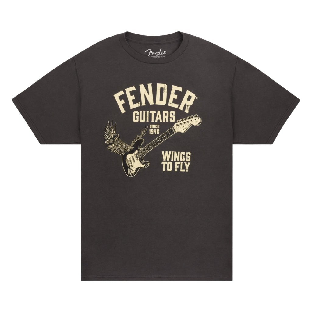 Fender Wings To Fly T-Shirt, Vintage Black, M Merchandise &amp; Apparel Sky Music