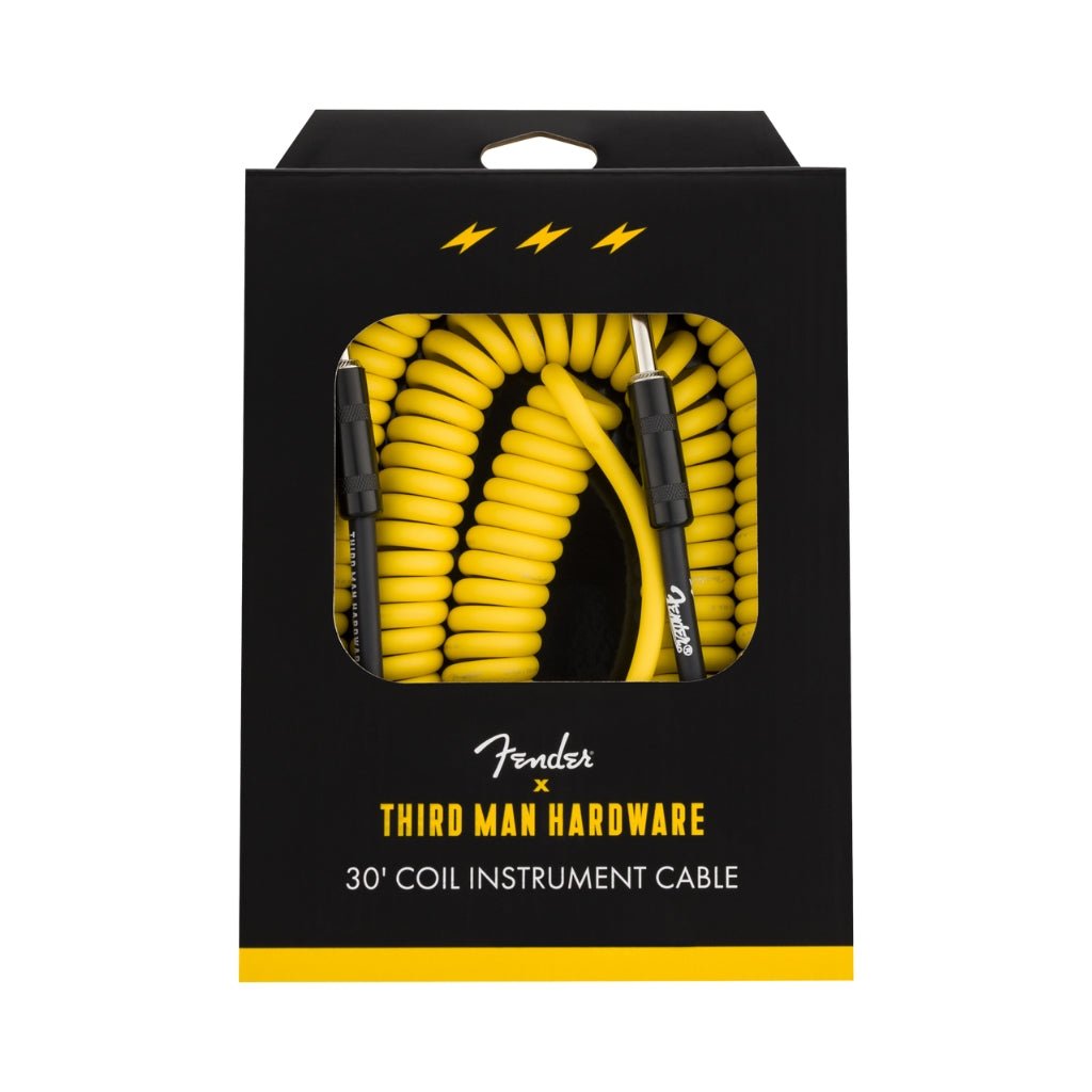 Fender x Third Man Hardware 30' Coil Cable - Yellow Instrument Cables Sky Music