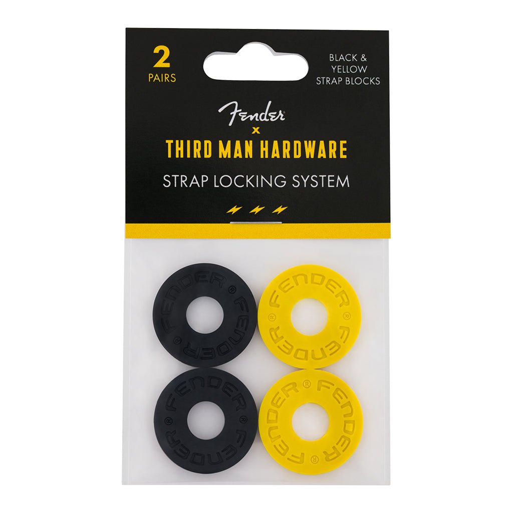 Fender x Third Man Records Strap Blocks 4-Pack - Black/Yellow Guitar Accessories Sky Music
