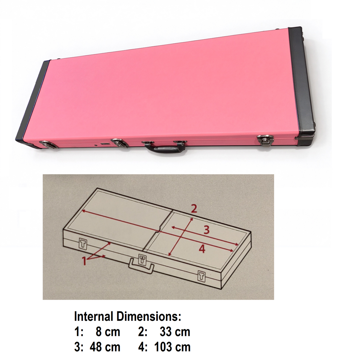 Rainbow Rectangle Electric Guitar Case WC100-RE-PINK