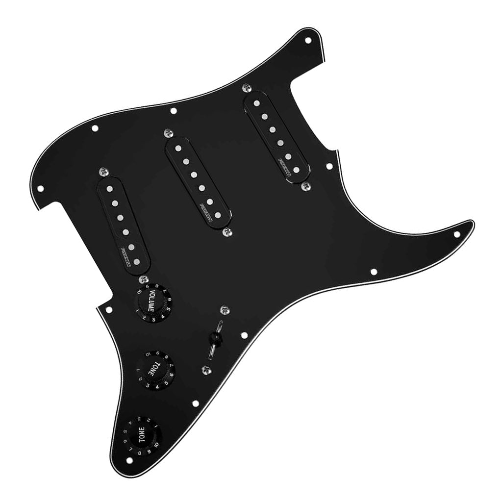 Fishman Fluence Loaded Pickguard 3 Single Width for Stratocaster in Black Electric Guitar Pickups Sky Music