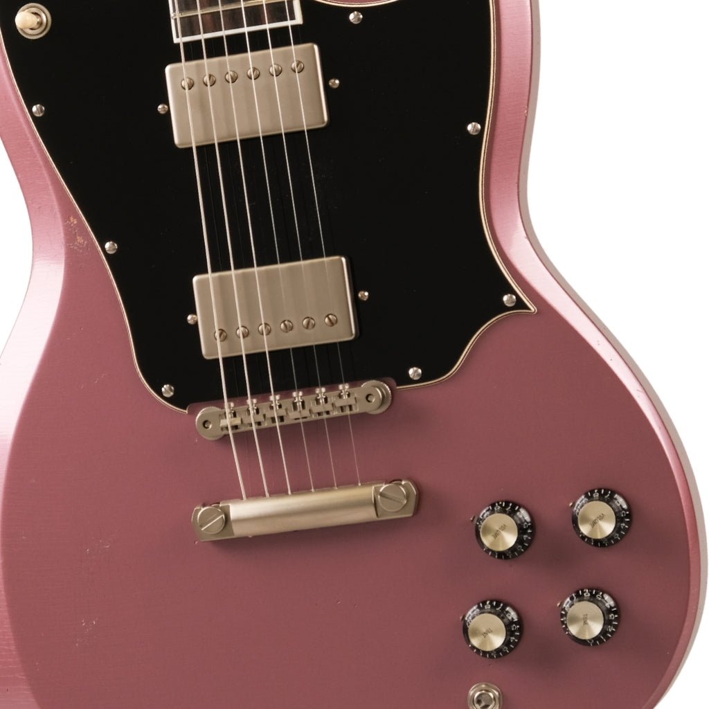 Frank Brothers Radar Deluxe Medium Relic w/Full Guard Electric Guitar - Burgundy Mist Electric Guitars Sky Music