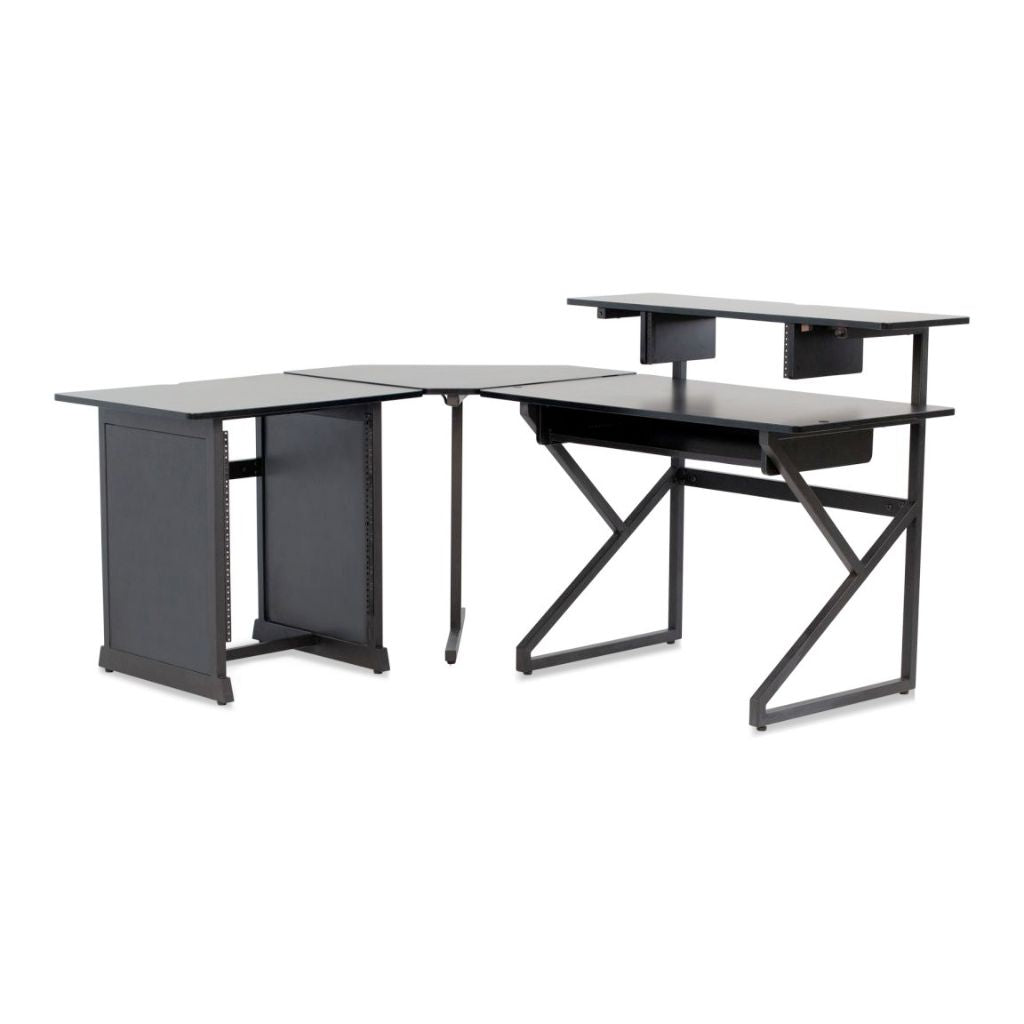 Gator - GFW-DESK-SET Desk Set w/ Main Desk, Corner, Rack – BLK